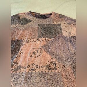 Torrid Pink and Purple Paisley Short Sleeve Top